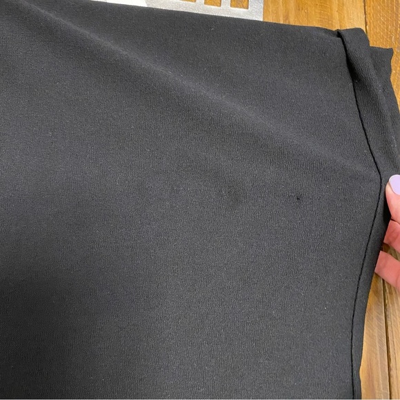 EILEEN Fisher Tie-Front Overlay Crop Pants Black Viscose Skirted Pull On - Picture 13 of 14